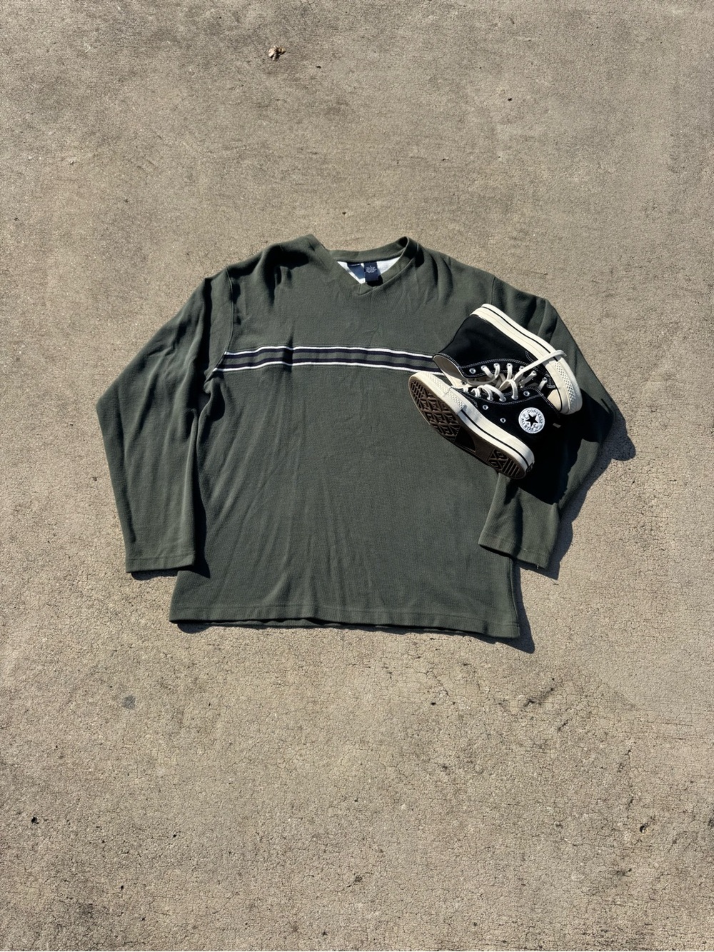 Cherokee Classic Olive Stripe Long-Sleeve Top - men’s